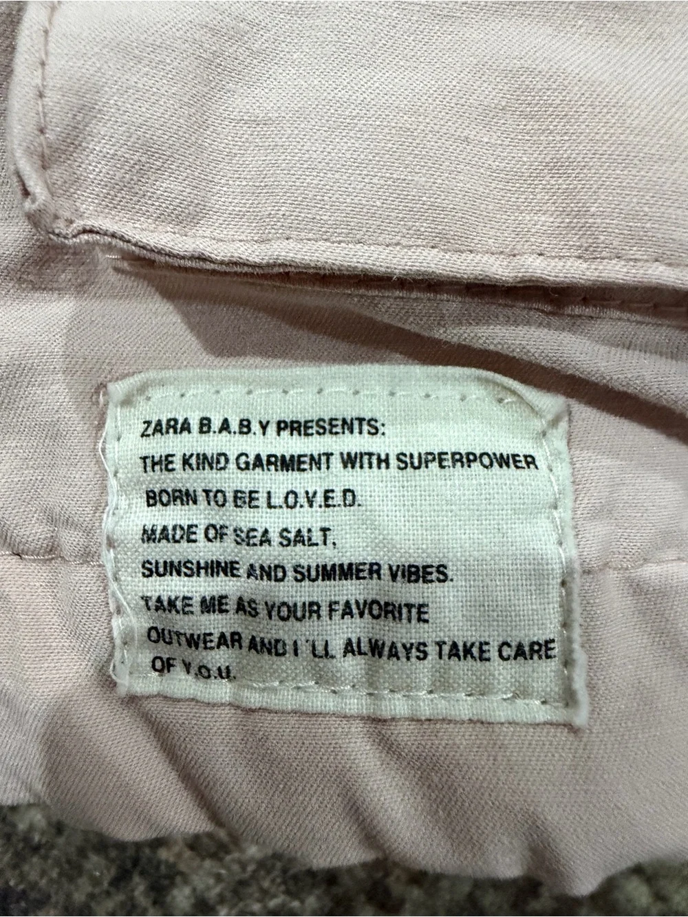 Zara Light Cream Hooded Puffer Jacket with Snoopy Back Graphic